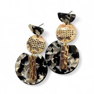 Serena Multicolor Dangle Earrings with Gold/Black Detail Special Events Feminine